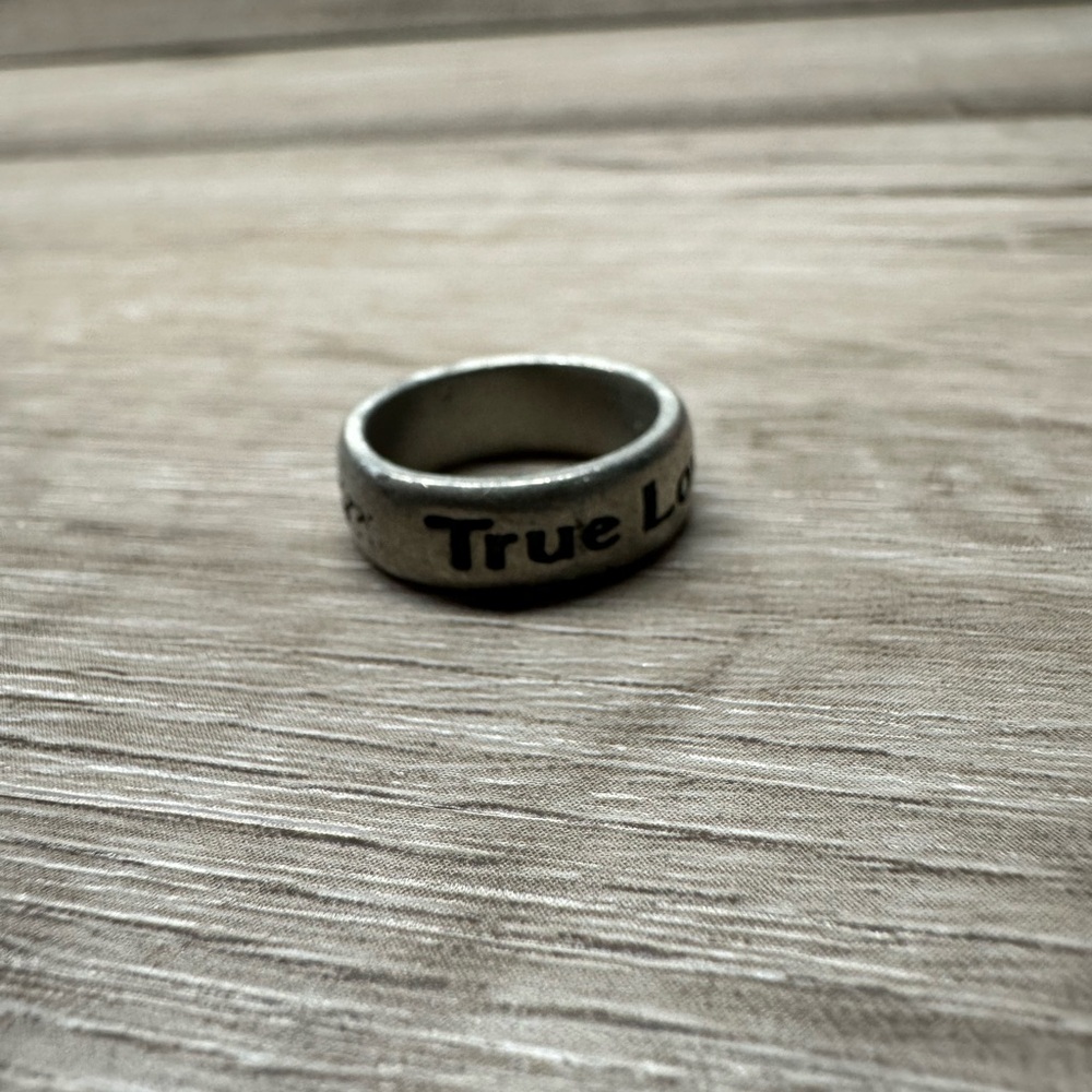True Love Awaits Engraved Silver Ring